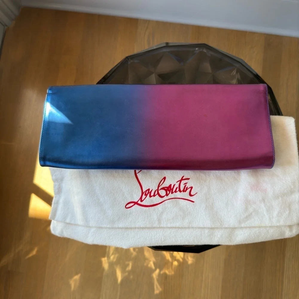 Christian Louboutin Pigalle Patent Degrade Clutch Bag, Blue/Fuchsia - Picture 6 of 9